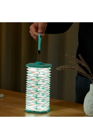 Candeeiro acordeão Smart  Azul e branco