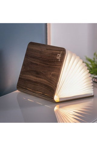 Candeeiro em forma de livro em nogueira Smart Natural e branco