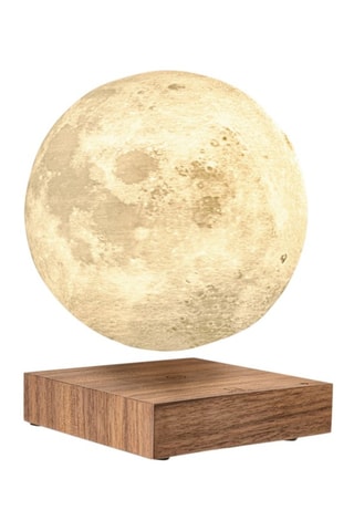 Candeeiro lunar de levitação em madeira de nogueira Smart Natural e branco