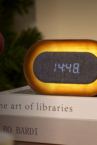 Despertador LED design Lumos Oval - 15,2 x 8,8 x 4,2 cm - Natural