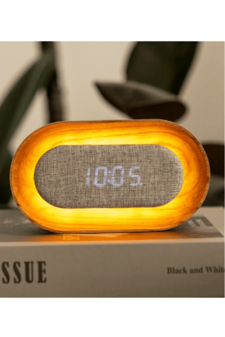 Despertador LED design Lumos Oval - 15,2 x 8,8 x 4,2 cm - Natural