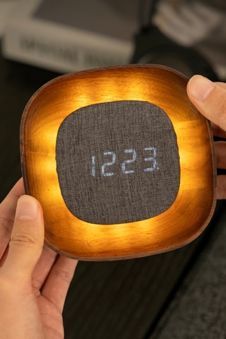 Despertador LED design Lumos Square - 12,5 x 12,5 x 4,2 cm - Natural