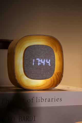 Despertador LED design Lumos Square - 12,5 x 12,5 x 4,2 cm - Natural