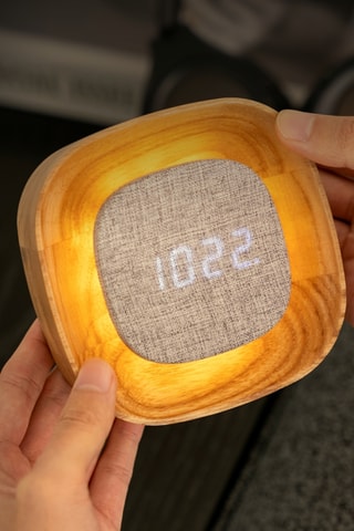 Despertador LED design Lumos Square - 12,5 x 12,5 x 4,2 cm - Natural