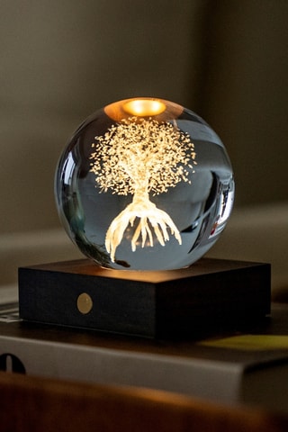 Bola luminosa Amber Crystal Tree of Life - Azul-marinho