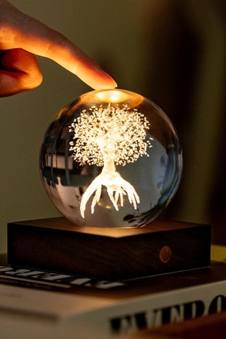 Bola luminosa Amber Crystal Tree of Life - Azul-marinho