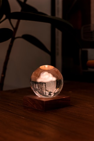 Bola luminosa Amber Crystal Rain Cloud - Branco