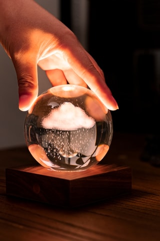 Bola luminosa Amber Crystal Rain Cloud - Branco