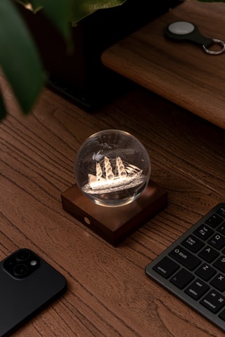 Bola luminosa Amber Crystal Sailing Boat - Transparente