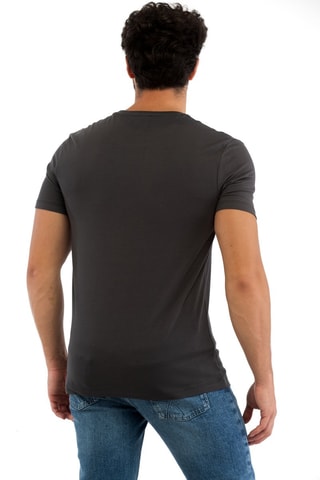 T-shirt slim - Cinzento-escuro