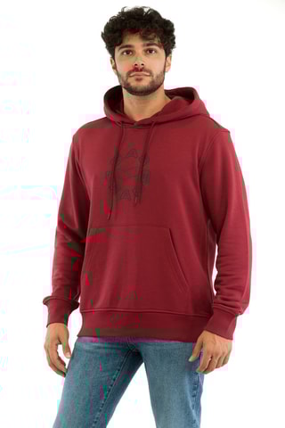 Sweat regular com capuz - Bordô