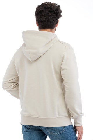 Sweat regular com capuz - Bege