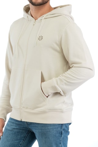 Sweat regular com capuz - Bege