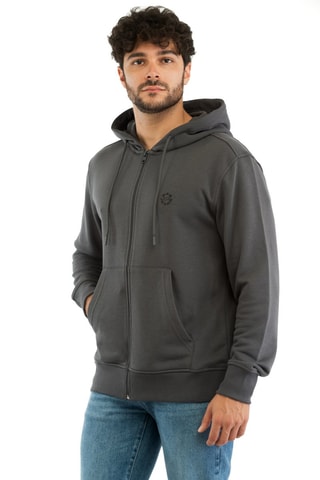 Sweat regular com capuz - Cinzento