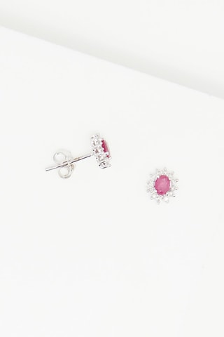 ##Puces Etoile Or blanc, diamants et rubis