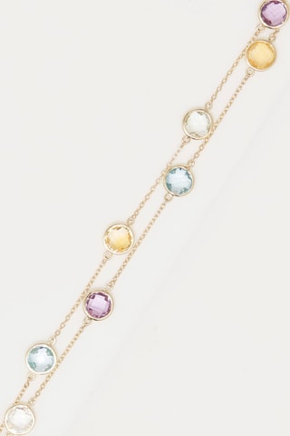 ##Bracelet Multicolore - Or jaune, citrines, améthystes, topazes et quartz