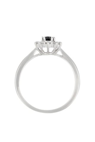 ##Bague Fleur de saison - Or blanc, saphir et diamants