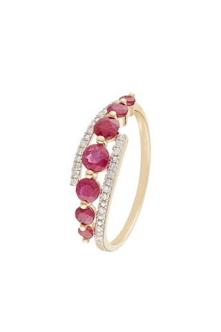 ##Bague Bran - Or jaune, rubis et diamants