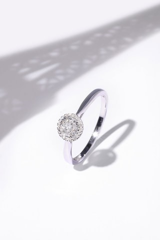 ##Solitaire Chamade - Or blanc et diamants