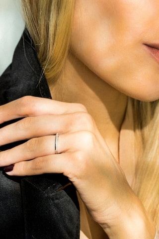 ##Bague Alliance Divine - Or blanc et diamants