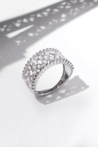 ##Bague Dahlia - Or blanc et diamants