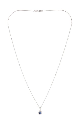 ##Pendentif Abra - Or blanc, diamants et saphir
