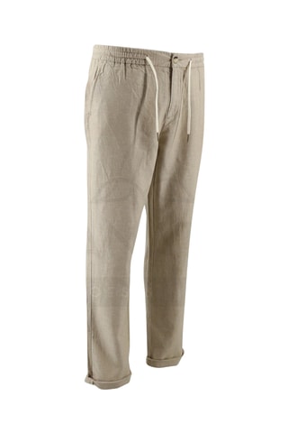 Pantalon en coton biologique et lin - Beige