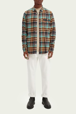 Chemise relaxed - Bleu et blanc