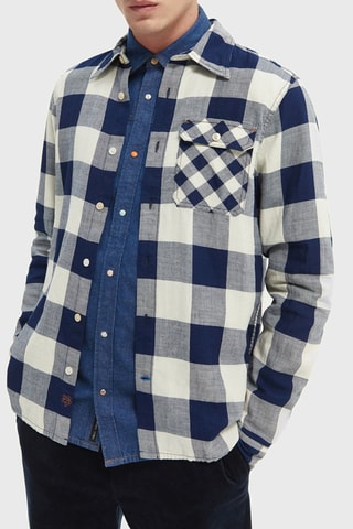 Chemise regular - Bleu marine et blanc