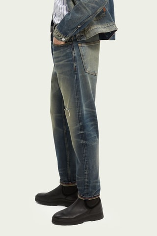 Jean tapered en coton biologique - Bleu