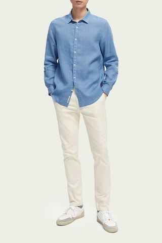 Pantalon slim en coton biologique - Beige