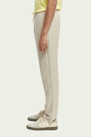 Pantalon en coton biologique et lin - Beige