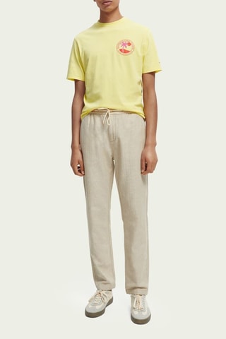 Pantalon en coton biologique et lin - Beige