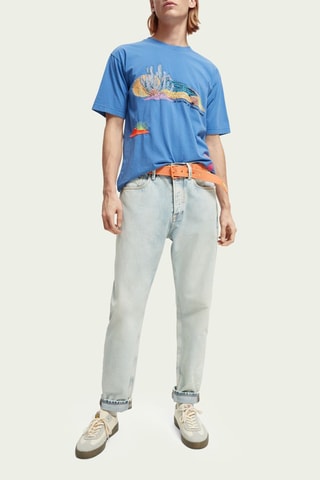 Jean tapered en coton biologique - Ciel