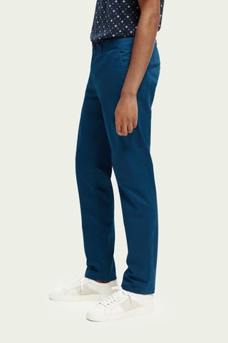 Chino en coton biologique - Bleu canard