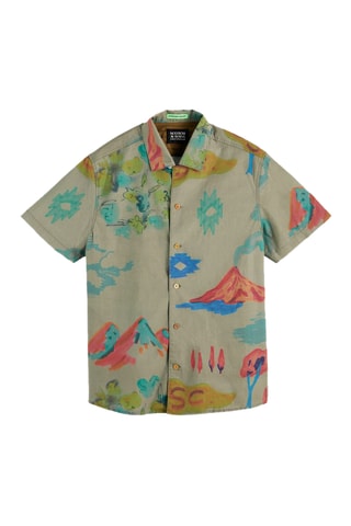 Chemise en coton biologique - Kaki et vert clair