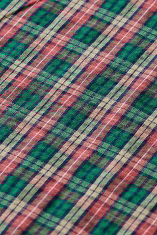 Chemise regular en coton biologique - Vert clair et bleu marine