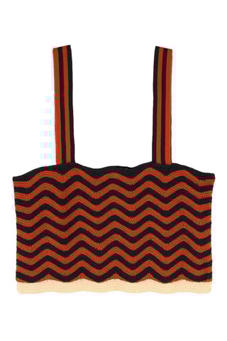 Crop top - Rouge brique et noir