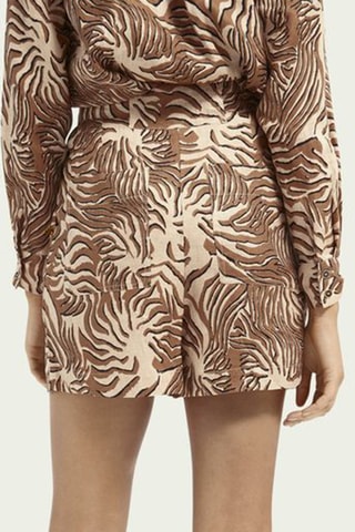 Short en lin - Marron et écru