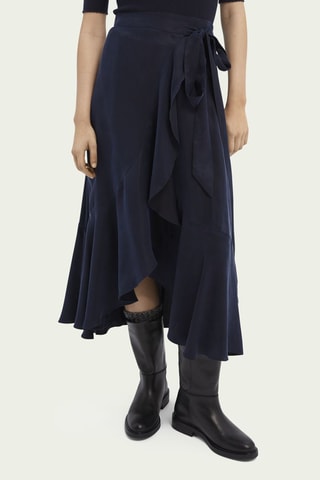 Jupe portefeuille - Bleu marine