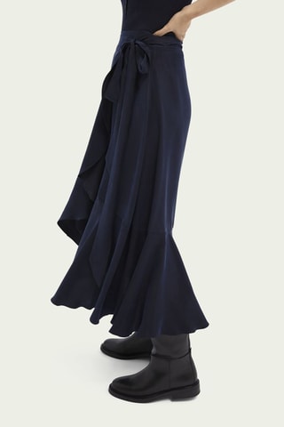 Jupe portefeuille - Bleu marine