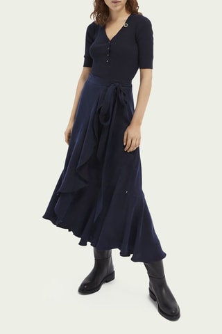 Jupe portefeuille - Bleu marine