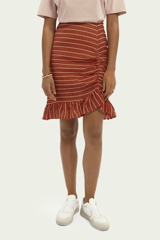 Jupe droite taille haute - Rouge brique