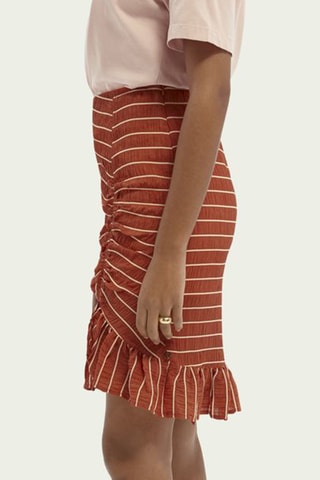 Jupe droite taille haute - Rouge brique