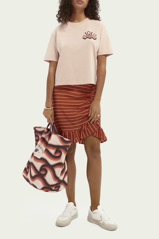 Jupe droite taille haute - Rouge brique