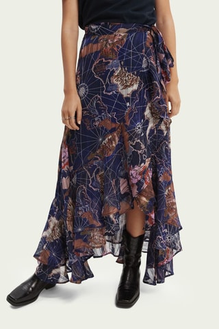 Jupe portefeuille - Bleu marine