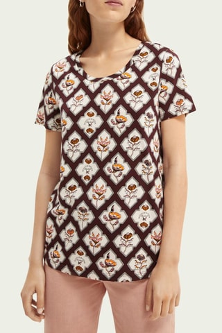 T-shirt - Marron et blanc