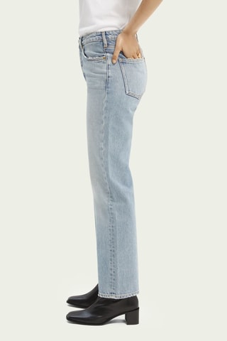 Jean en coton biologique taille haute - Ciel