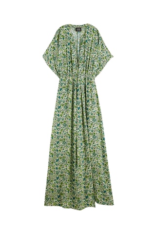 Robe longue - Vert et écru