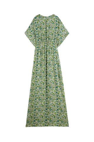 Robe longue - Vert et écru